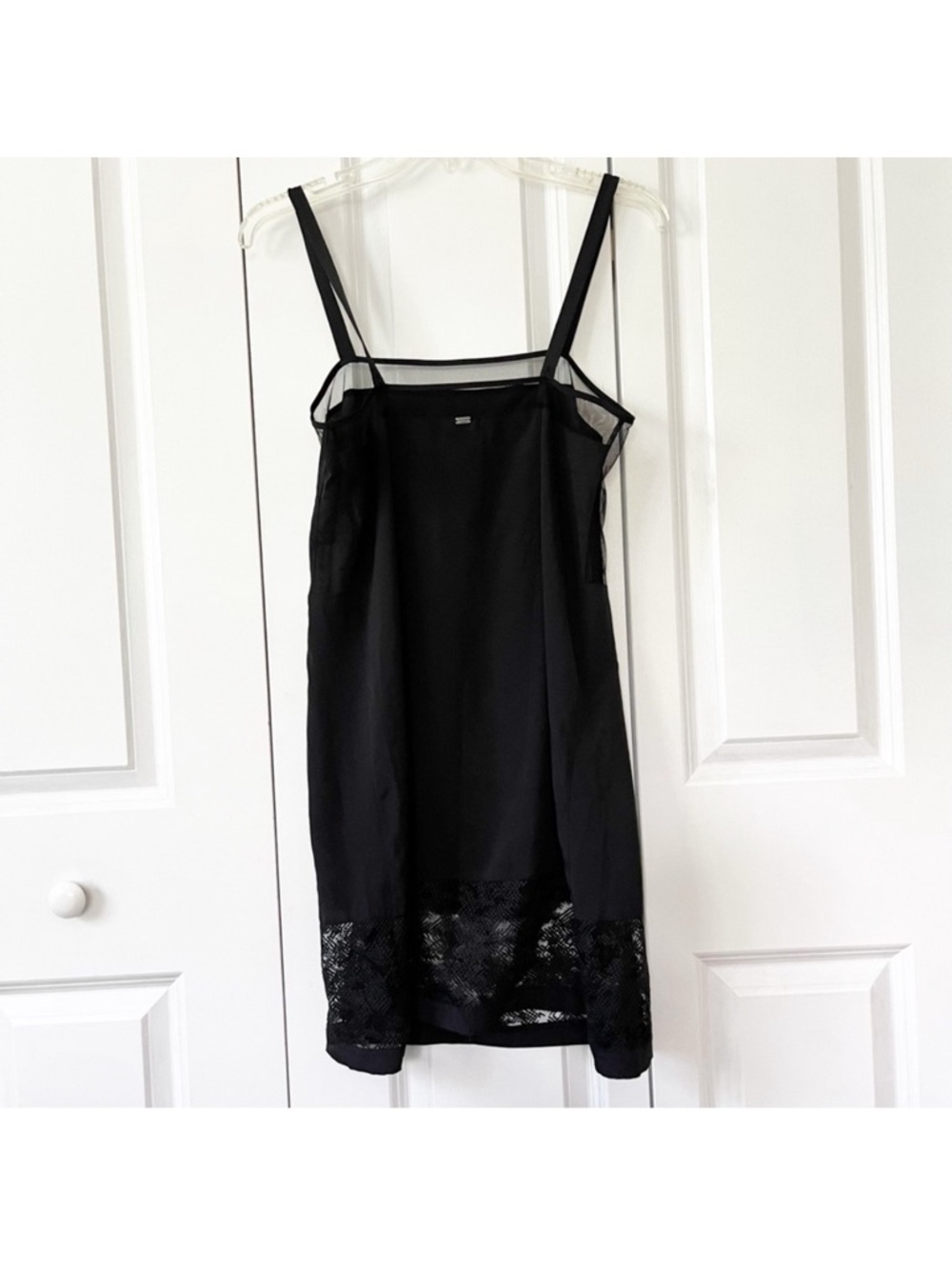 Calvin Klein Black Sheer mash trim slip nightie - Picture 2 of 4